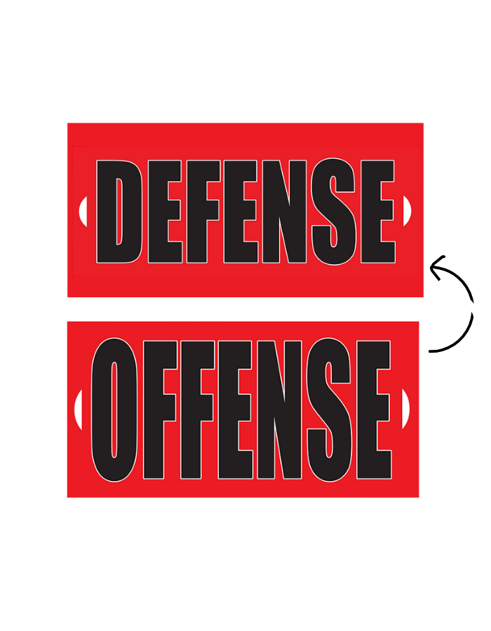 Defense/Offense Double-Sided Chant Sign - Competition