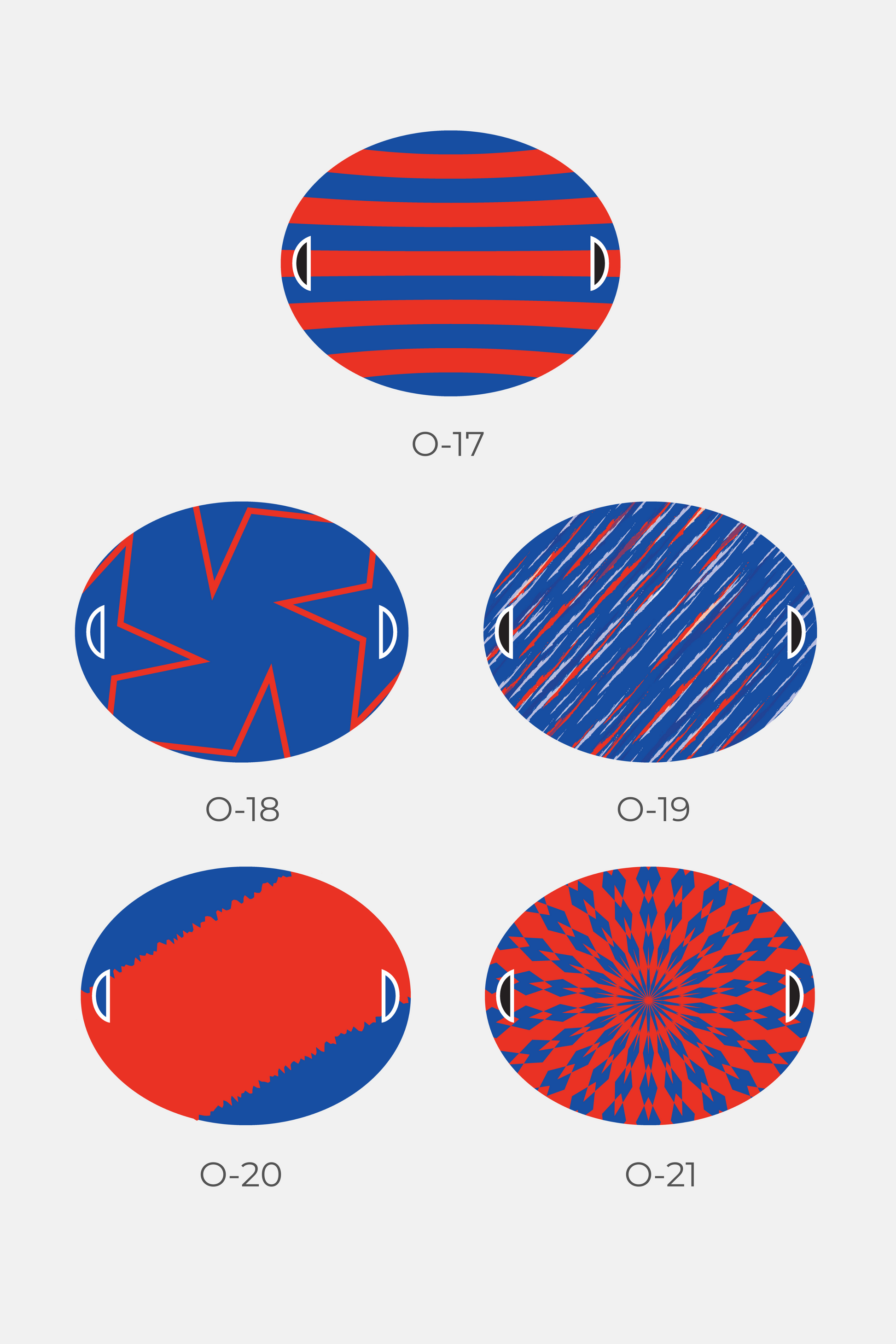 Oval chants signs designed for football fans to hold during key moments of a game.