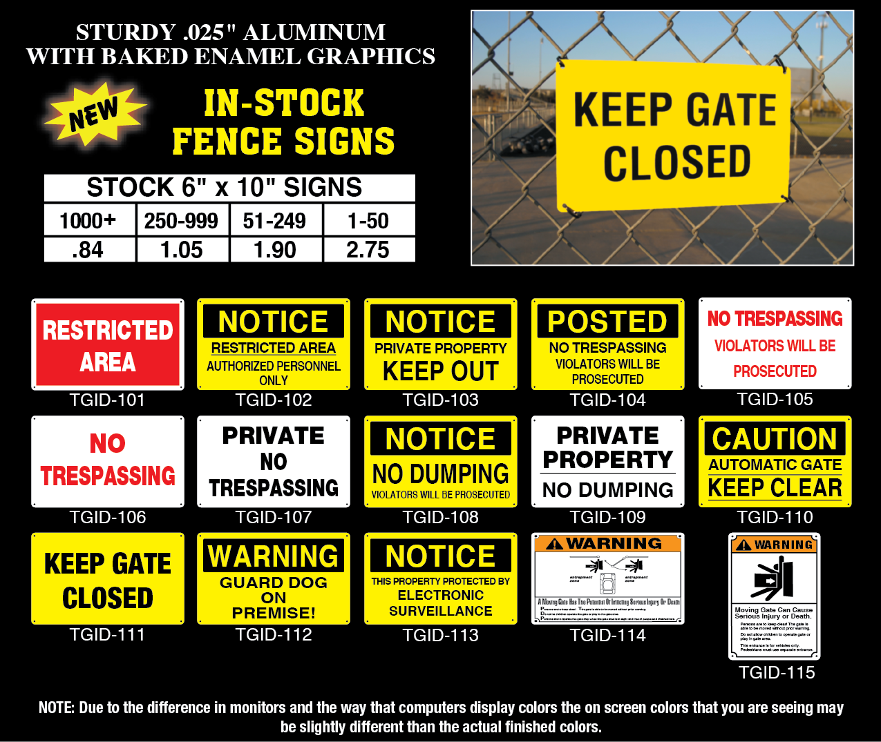 Stock Fence Signs