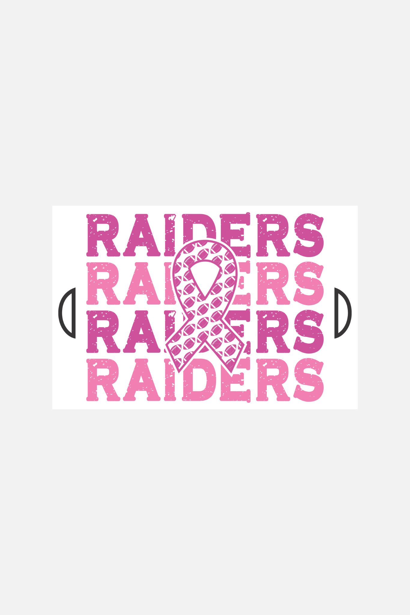 Team name and breast cancer awareness month rectangle chant signs in pink